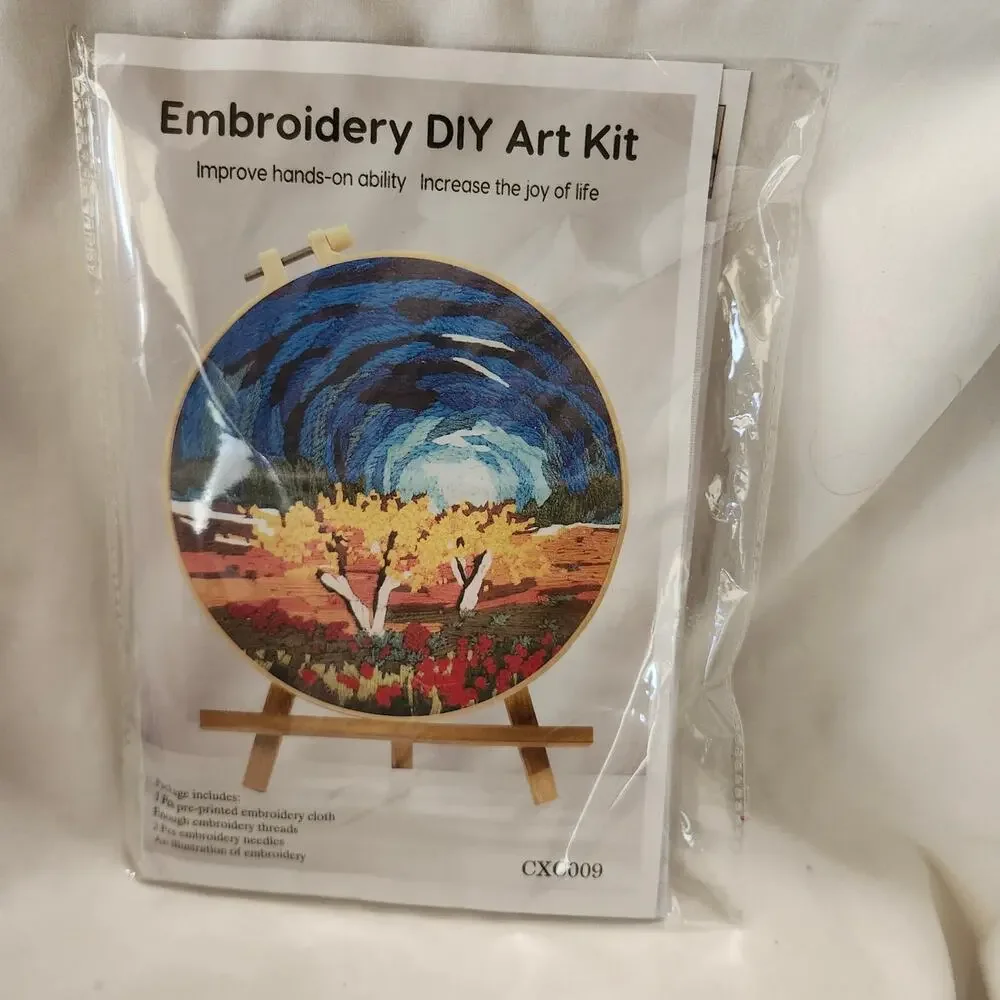 3 Embroidery DIY Art Kits Landscapes CXC009 CXC010 CXP60 Complete New B31
